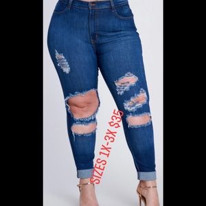 Brand new distressed jeans